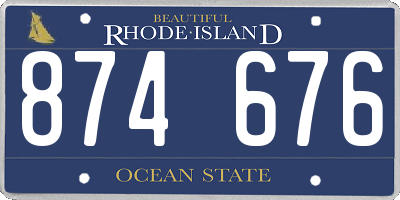 RI license plate 874676