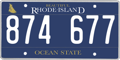 RI license plate 874677