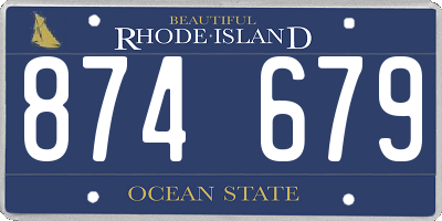 RI license plate 874679
