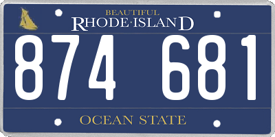 RI license plate 874681