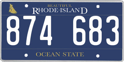 RI license plate 874683
