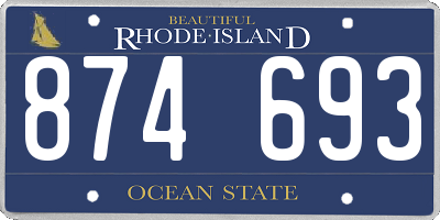 RI license plate 874693