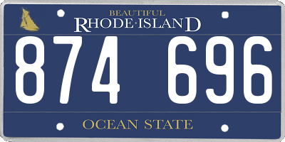 RI license plate 874696