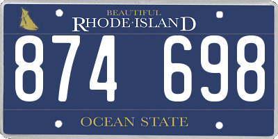 RI license plate 874698