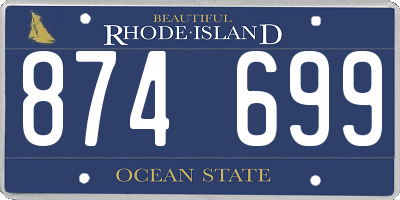 RI license plate 874699