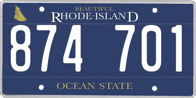RI license plate 874701