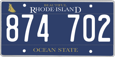RI license plate 874702
