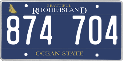 RI license plate 874704