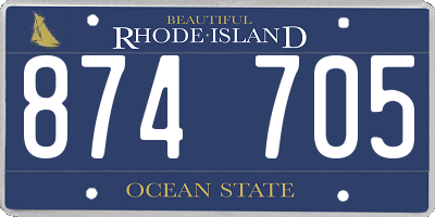 RI license plate 874705