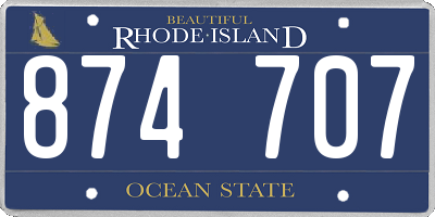 RI license plate 874707