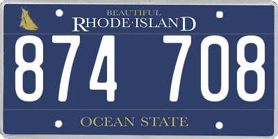 RI license plate 874708