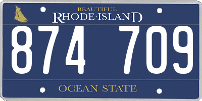 RI license plate 874709