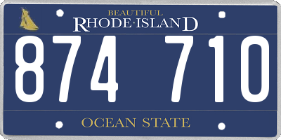 RI license plate 874710