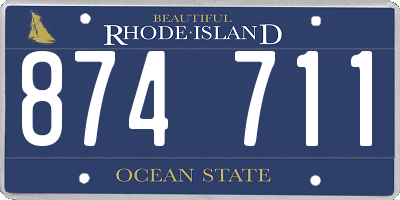 RI license plate 874711