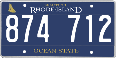 RI license plate 874712