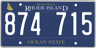 RI license plate 874715