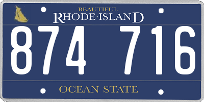 RI license plate 874716