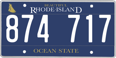 RI license plate 874717