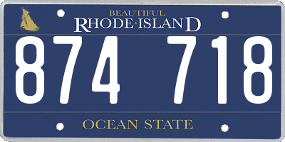 RI license plate 874718