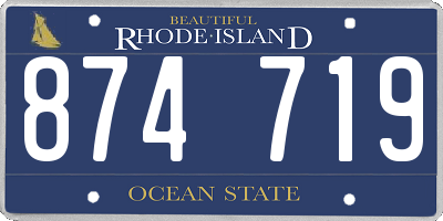 RI license plate 874719