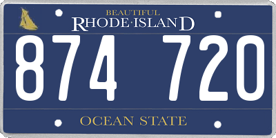 RI license plate 874720