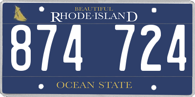 RI license plate 874724