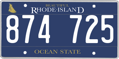 RI license plate 874725
