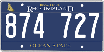 RI license plate 874727