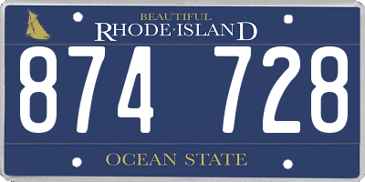 RI license plate 874728