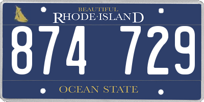 RI license plate 874729