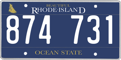 RI license plate 874731