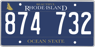 RI license plate 874732
