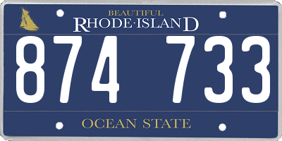RI license plate 874733