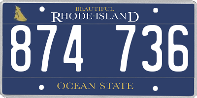 RI license plate 874736