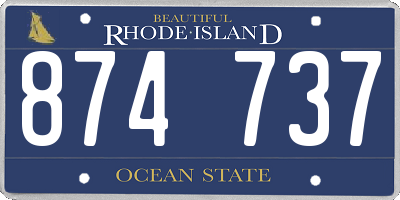 RI license plate 874737