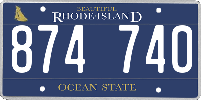 RI license plate 874740