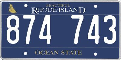 RI license plate 874743
