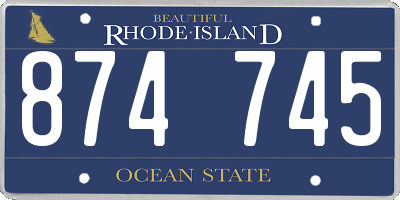 RI license plate 874745