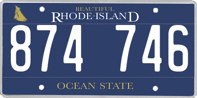 RI license plate 874746