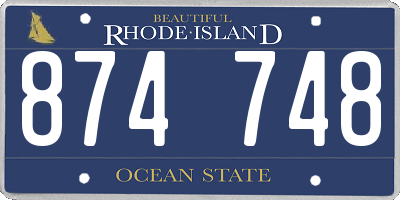 RI license plate 874748