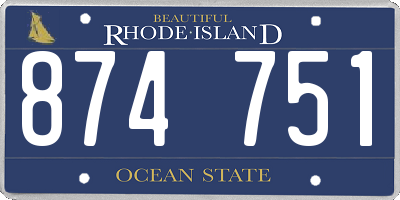 RI license plate 874751
