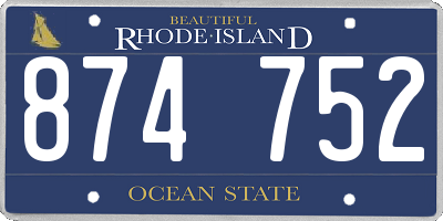 RI license plate 874752