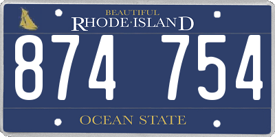 RI license plate 874754