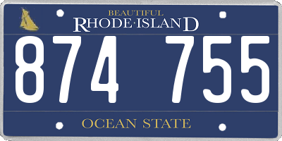 RI license plate 874755