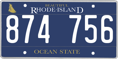 RI license plate 874756