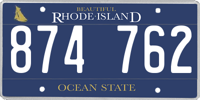 RI license plate 874762