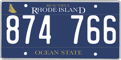 RI license plate 874766
