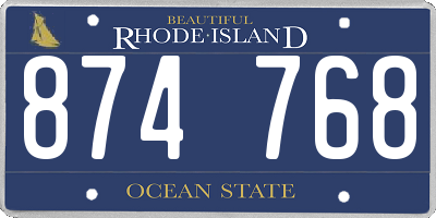 RI license plate 874768