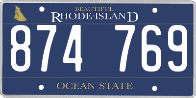 RI license plate 874769