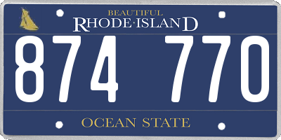 RI license plate 874770